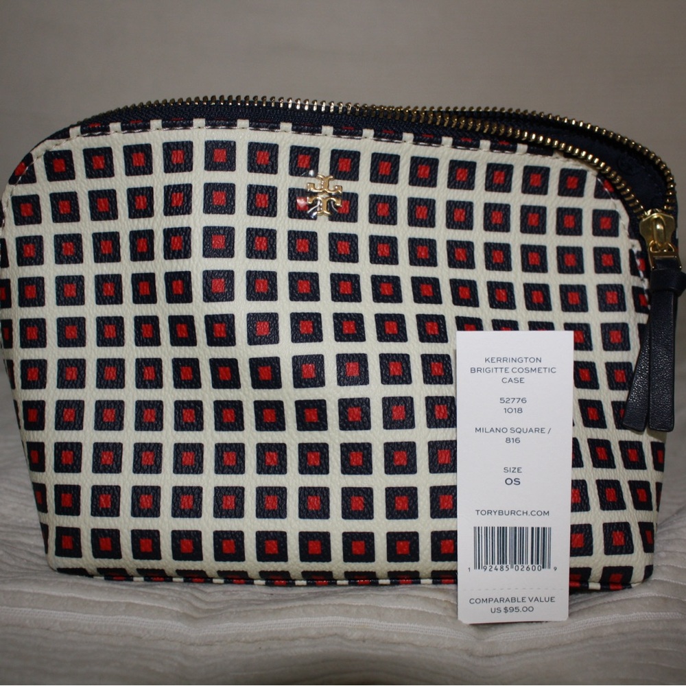 Tory Burch Kerrington Milano Square Bucket Tote and Brigette Cosmetic Case - Picture 13 of 15